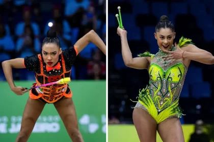 geovanna santos e barbara domingos no mundial de ginastica ritmica