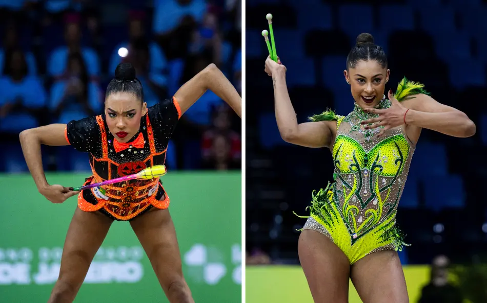 geovanna santos e barbara domingos no mundial de ginastica ritmica