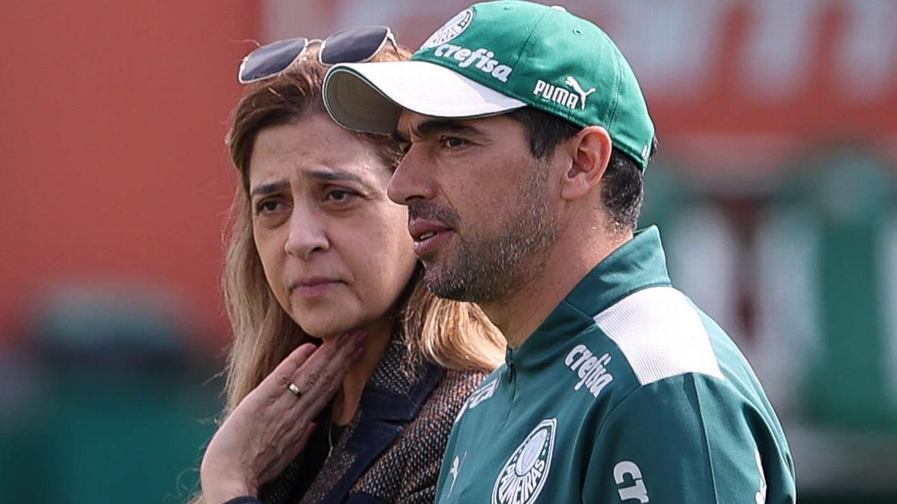 Abel Ferreira e Leila Pereira do Palmeiras