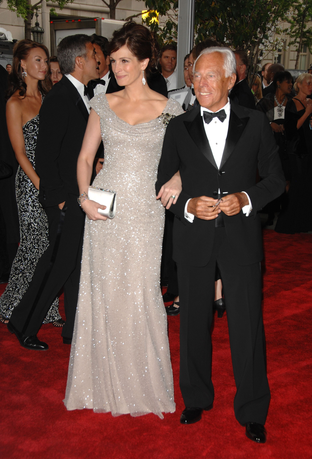 Giorgio Armani e Julia Roberts em 2018, no Met Ball Gala