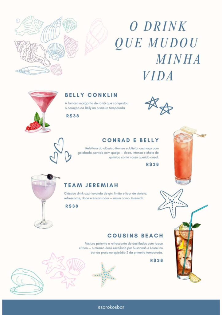 Cardápio de O Verão que Mudou minha Vida para o Sorokos Bar