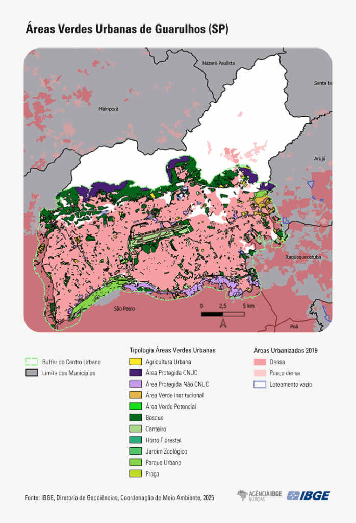IBGE apresenta metodologia para mapear Áreas Verdes Urbanas
