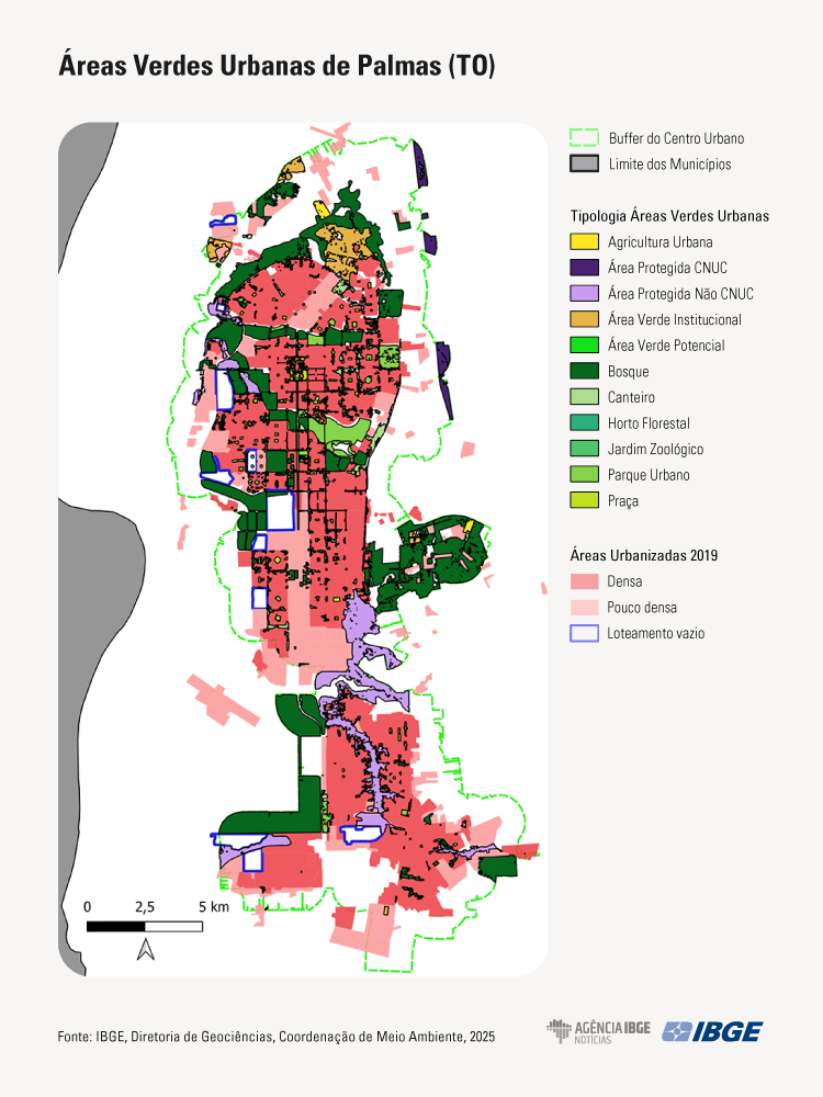 IBGE apresenta metodologia para mapear Áreas Verdes Urbanas