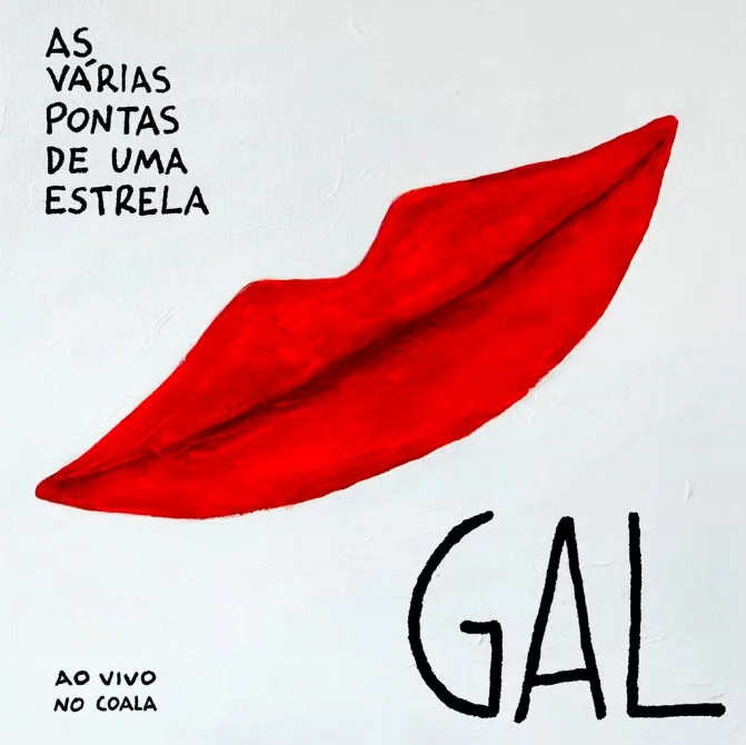 Capa do álbum “As várias pontas de uma estrela”, com os marcantes lábios vermelhos de Gal. Foto: reprodução