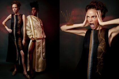 Detalhe de peça artesanal em crochê e bordado da coleção Ânima, criada pela marca Thear, inspirada no Cerrado brasileiro.