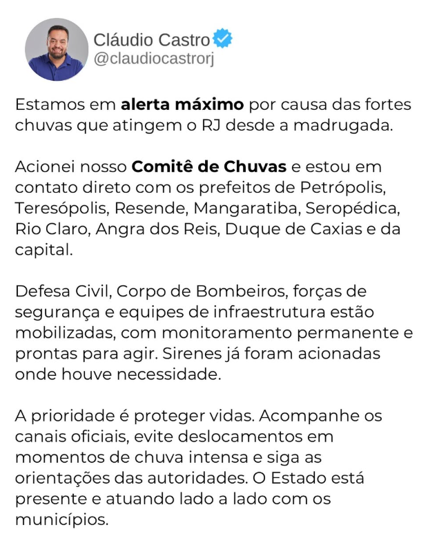 Chuva volta a castigar Petrópolis nesta quarta 17/12
